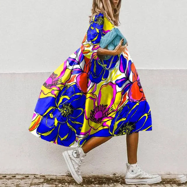 Valenzora | Elegant printed beach dress