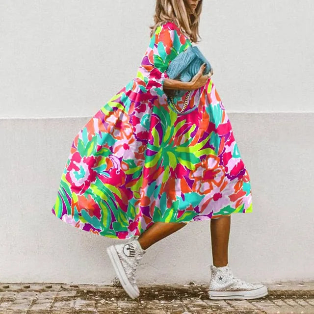 Valenzora | Elegant printed beach dress