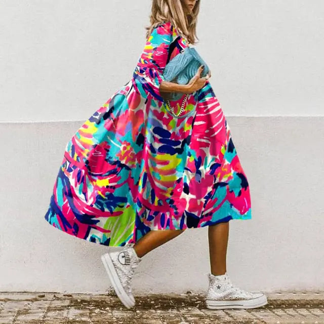 Valenzora | Elegant printed beach dress