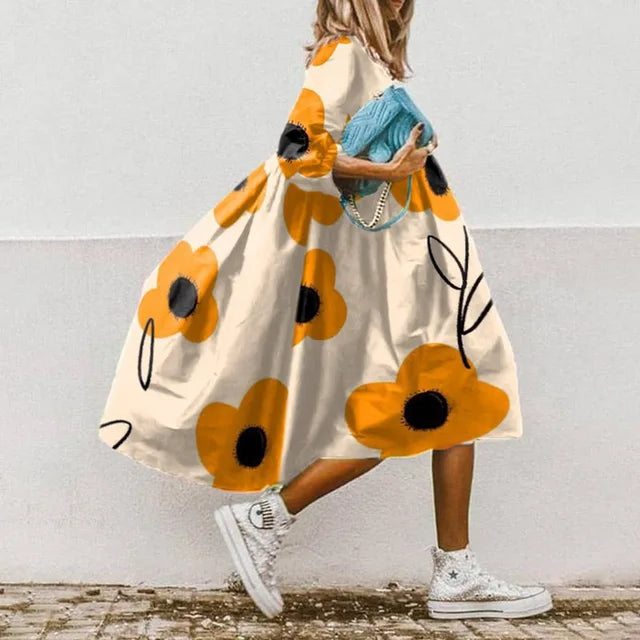 Valenzora | Elegant printed beach dress