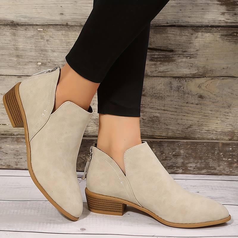 Valenzora | Casual non-slip ankle boot with pointed toe and zipper