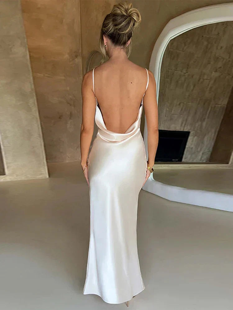 Valenzora | Backless satin dress for women