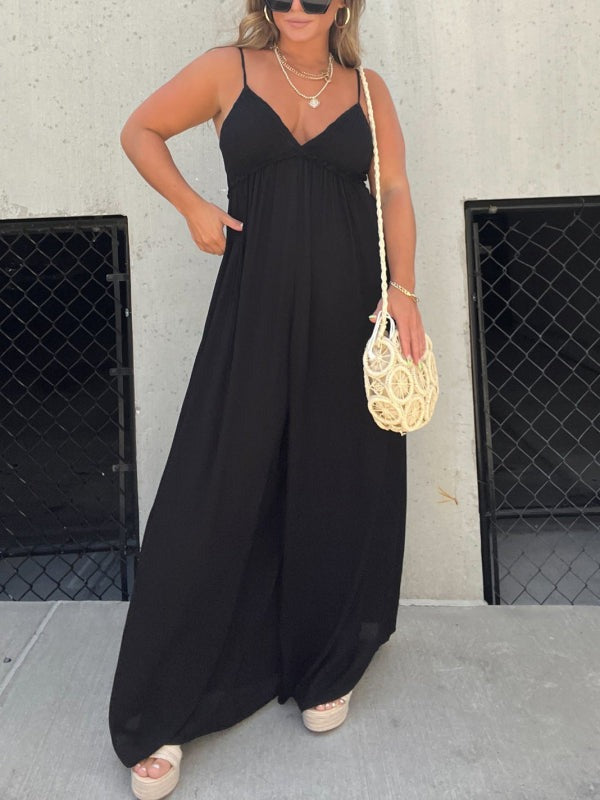 Valenzora | Jumpsuit with V-neck and wide straps