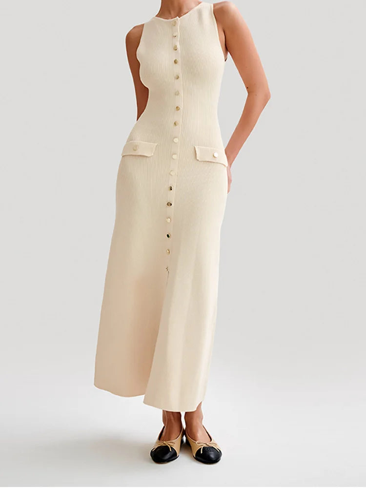 Sophia™ – Elegantes ärmelloses Strickkleid