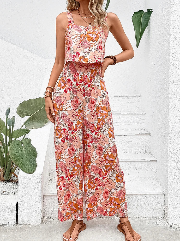Valenzora | Elegant floral pattern jumpsuit