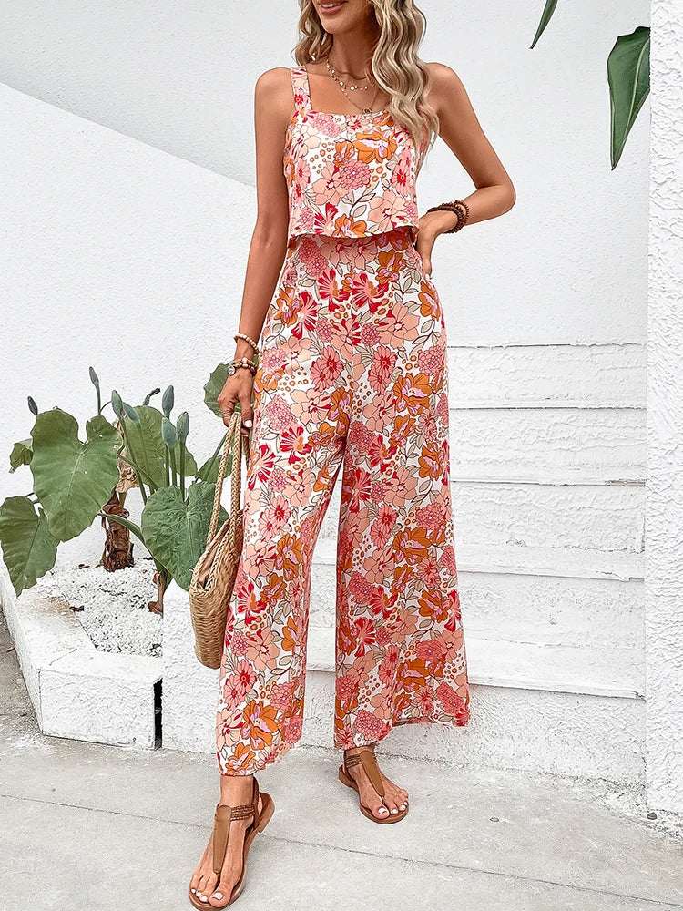 Valenzora | Elegant floral pattern jumpsuit