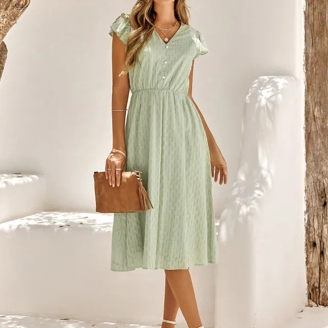 Valenzora | Elegantes Midikleid mit V-Ausschnitt
