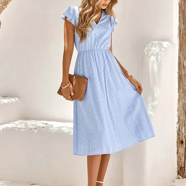 Valenzora | Elegantes Midikleid mit V-Ausschnitt