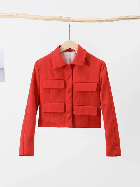 Elegant red spring coat