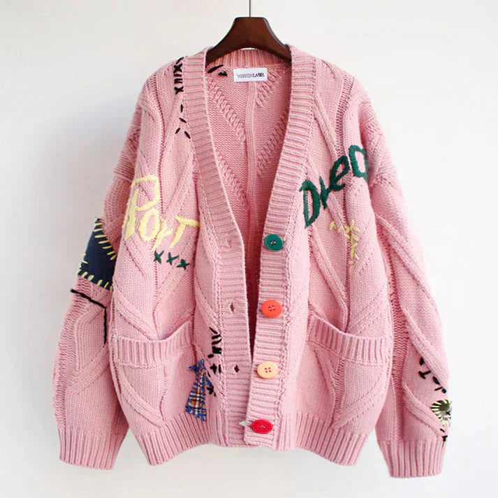 Valenzora | Cardigan with patchwork details