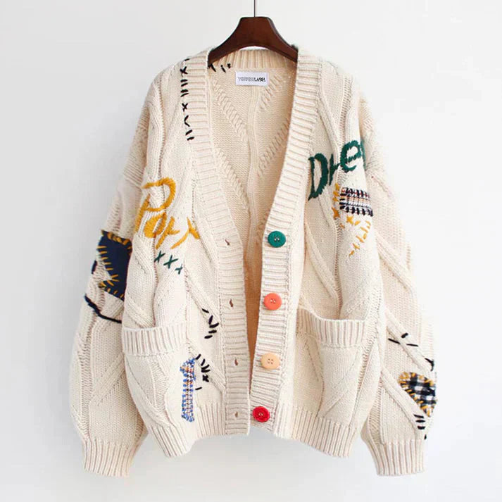 Valenzora | Cardigan with patchwork details