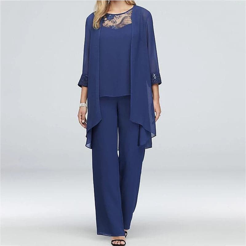 Valenzora | 3-teiliges Set Eleganter Blazer & Spitzen-Top Entspannte Passform