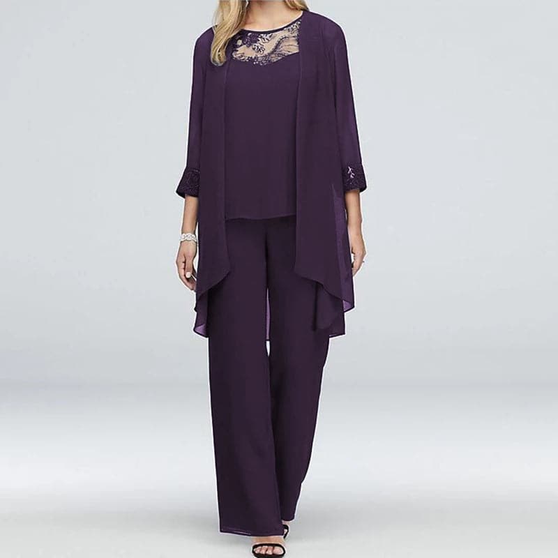Valenzora | 3-teiliges Set Eleganter Blazer & Spitzen-Top Entspannte Passform