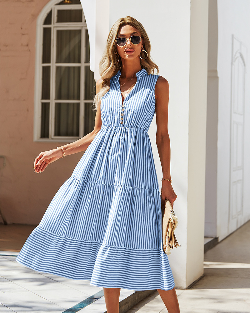 Valenzora | Striped midi dress for women