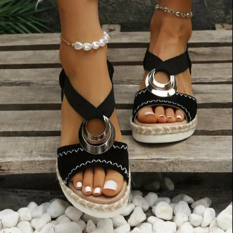 Valenzora | Sandals, platform, elastic strap, wedge sandals, shoes for summer