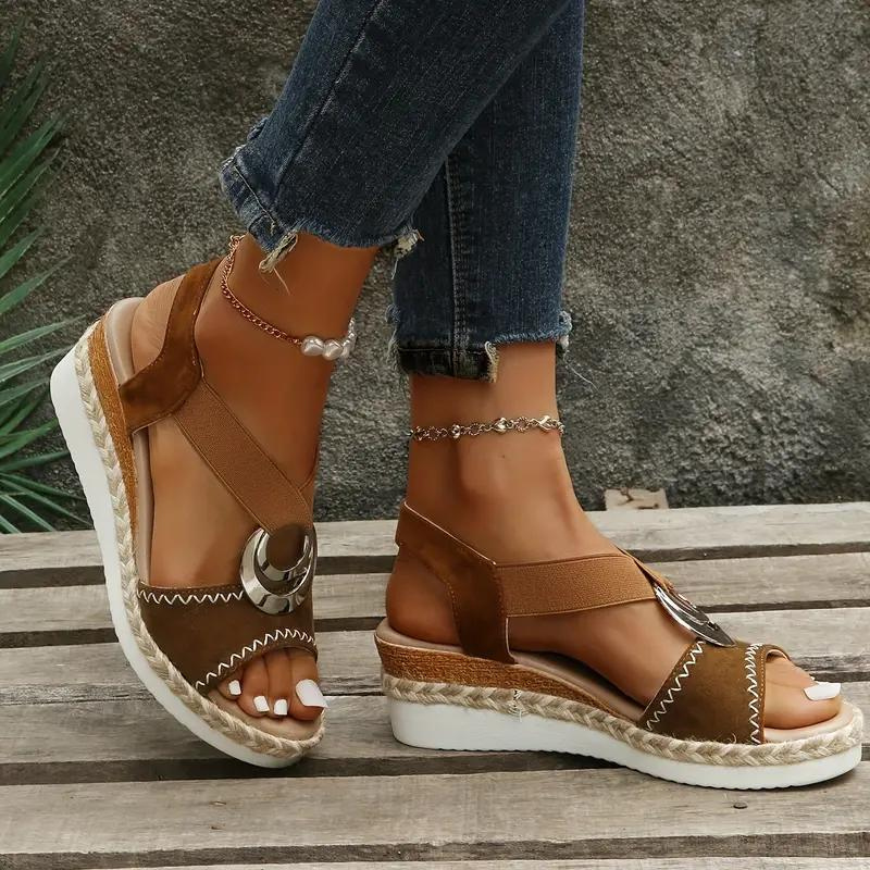 Valenzora | Sandals, platform, elastic strap, wedge sandals, shoes for summer