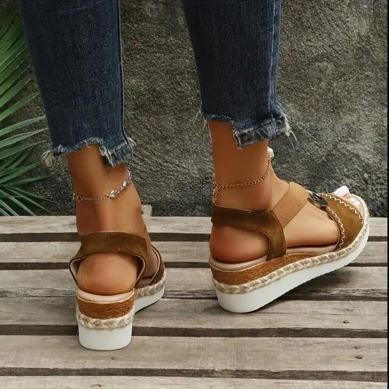 Valenzora | Espadrille-Sandalen, Plateau, Elastikband, Keilabsatz, Sommerschuhe