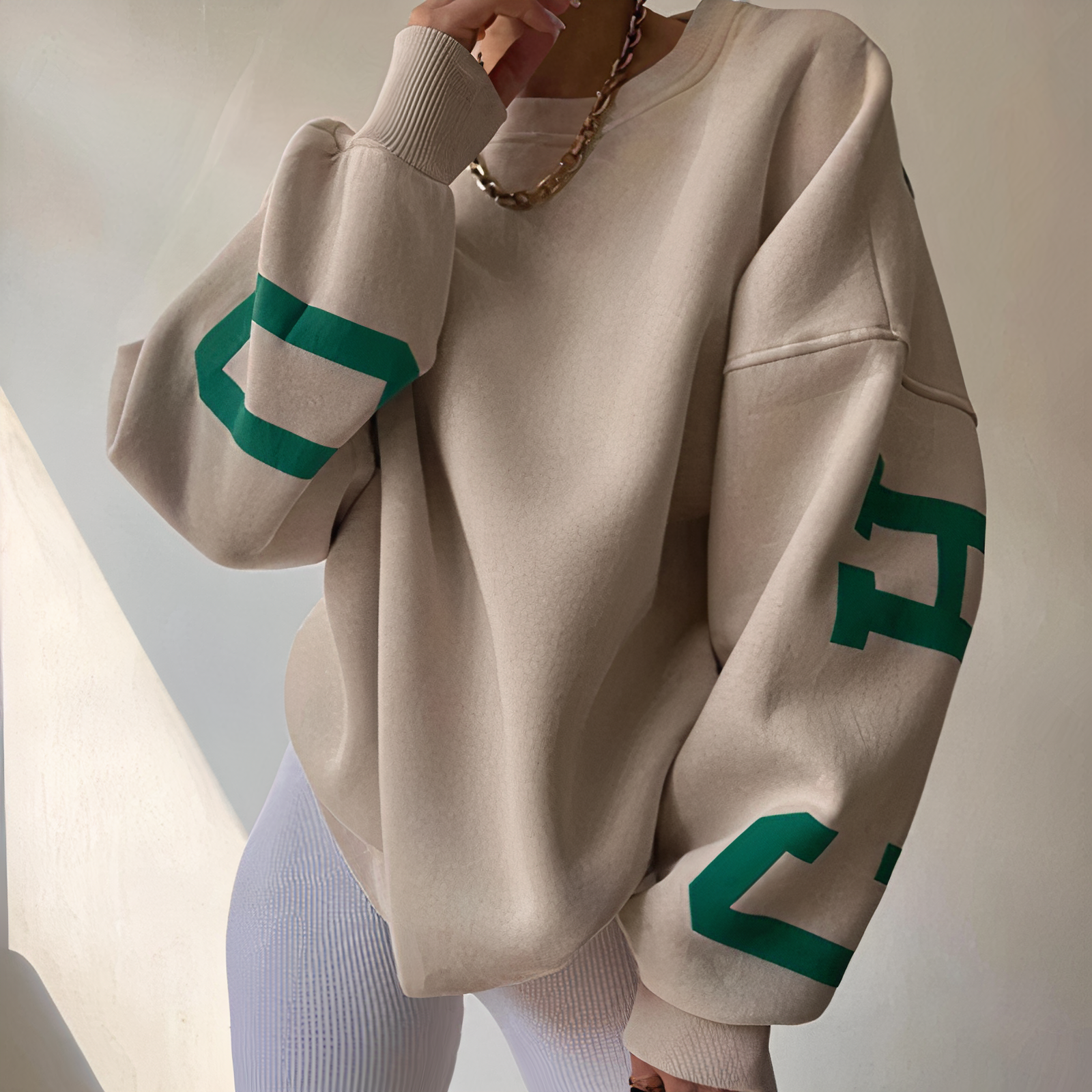 Valenzora - Langarm-Sweatshirt mit Print und Rundhalsausschnitt für Damen