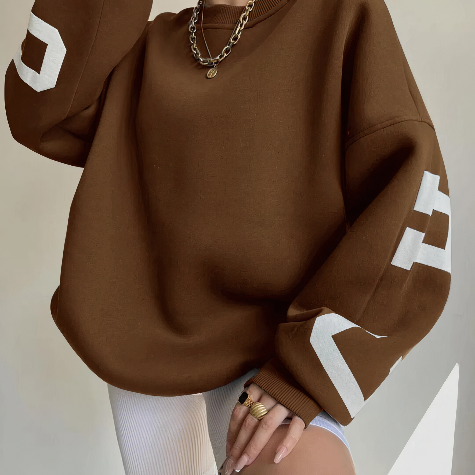 Valenzora - Langarm-Sweatshirt mit Print und Rundhalsausschnitt für Damen