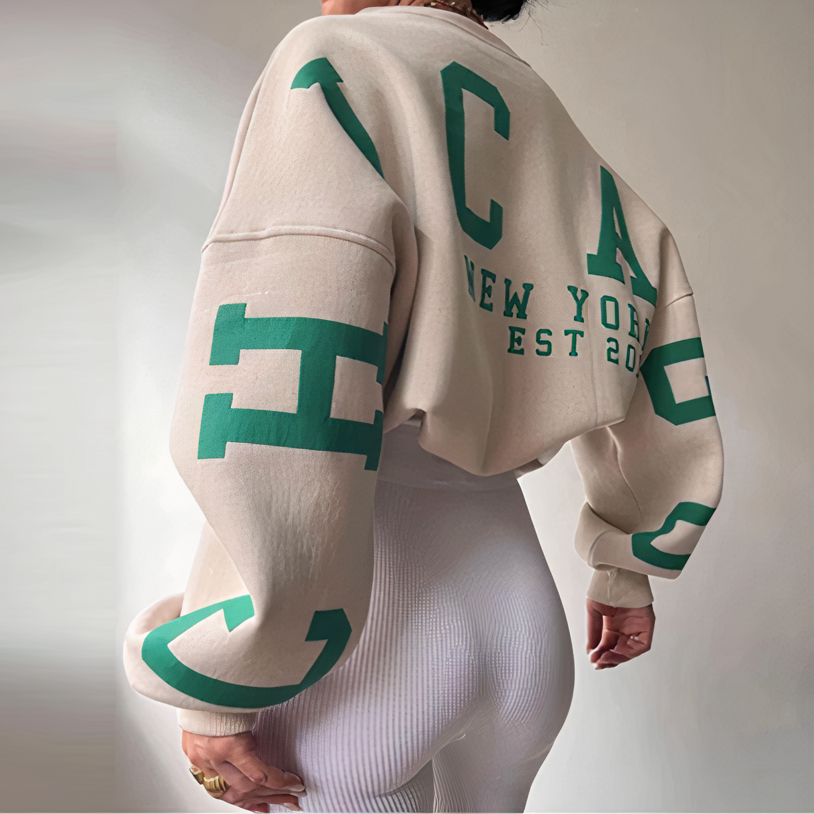 Valenzora - Langarm-Sweatshirt mit Print und Rundhalsausschnitt für Damen