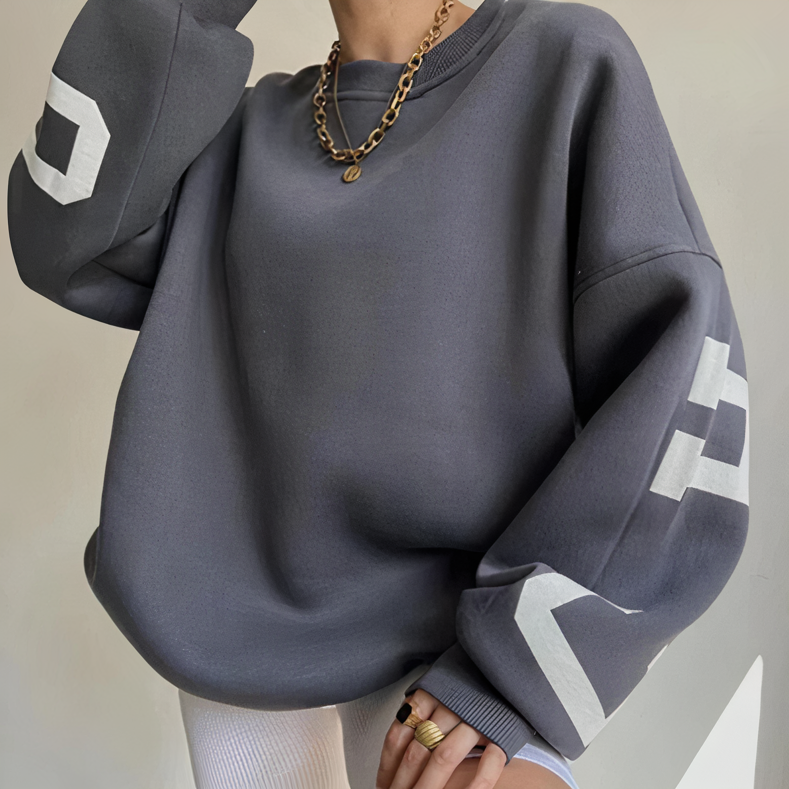 Valenzora - Langarm-Sweatshirt mit Print und Rundhalsausschnitt für Damen