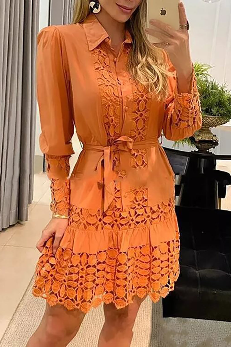Valenzora | A Bowl for Myself Lace Patchwork Shirt Dress