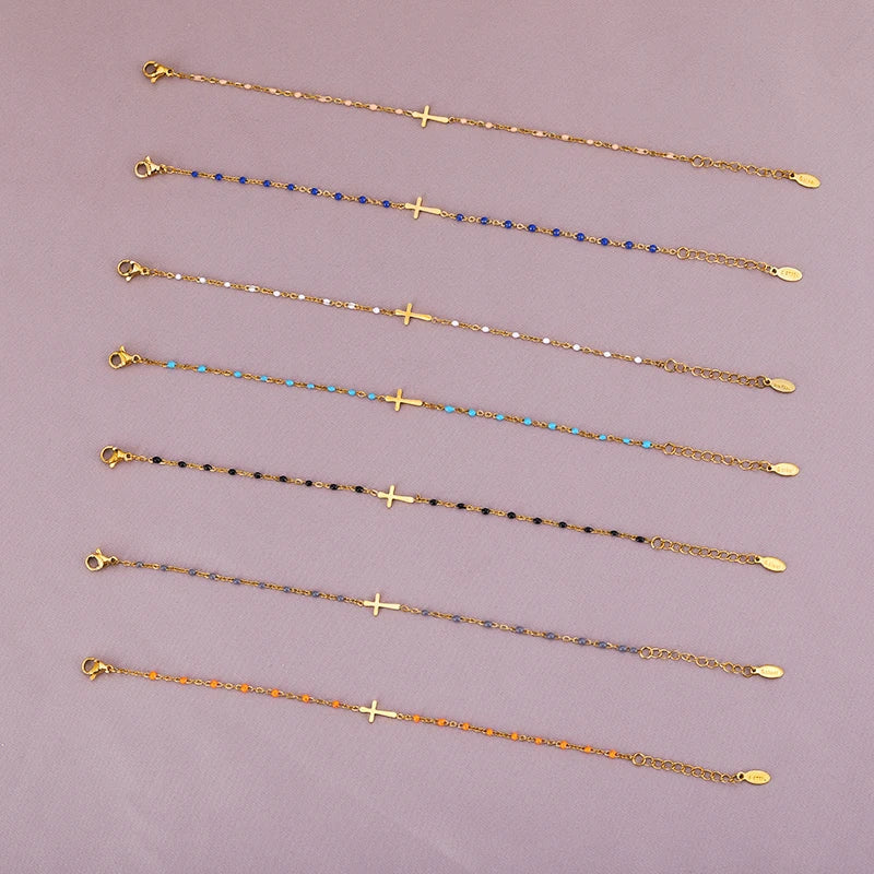 Valenzora | Goldfarbenes Kreuz-Armband