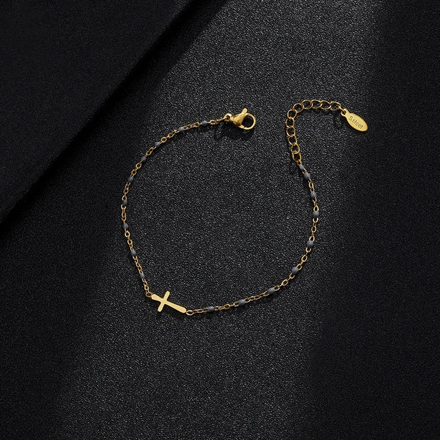 Valenzora | Goldfarbenes Kreuz-Armband