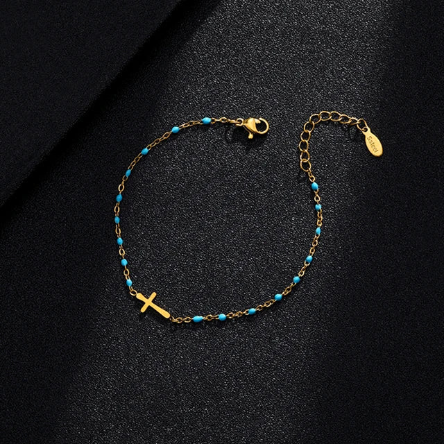 Valenzora | Goldfarbenes Kreuz-Armband
