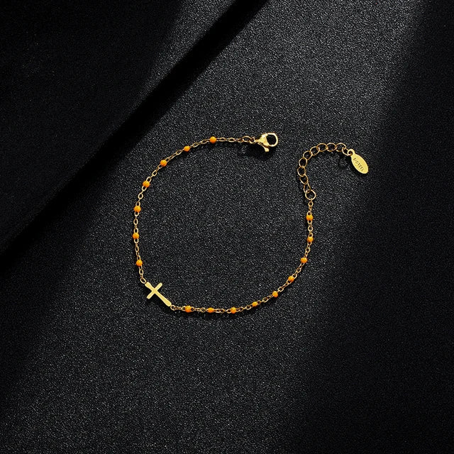 Valenzora | Goldfarbenes Kreuz-Armband