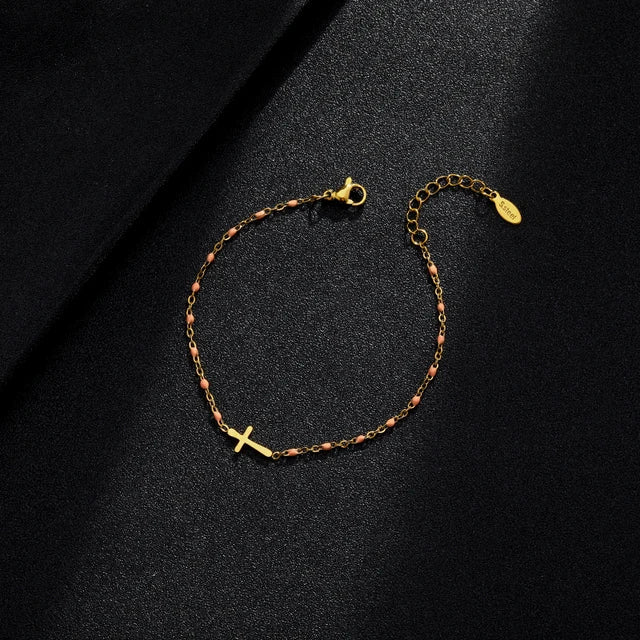 Valenzora | Gold-tone cross bracelet