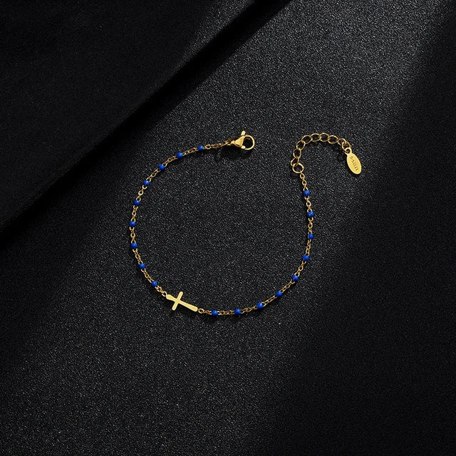 Valenzora | Goldfarbenes Kreuz-Armband