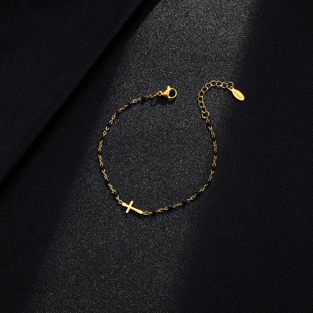 Valenzora | Goldfarbenes Kreuz-Armband