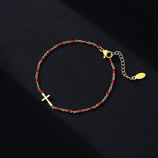 Valenzora | Gold-tone cross bracelet