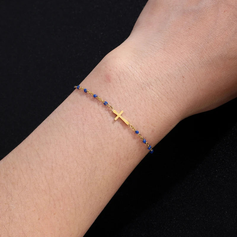 Valenzora | Gold-tone cross bracelet