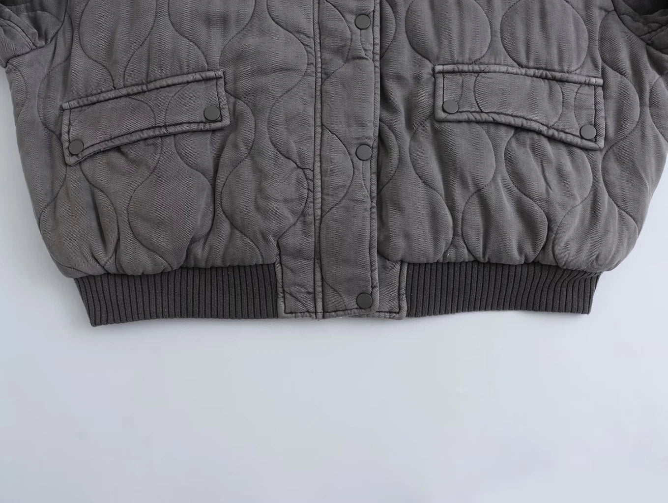 Valenzora | Lockere graue Bomberjacke für Damen