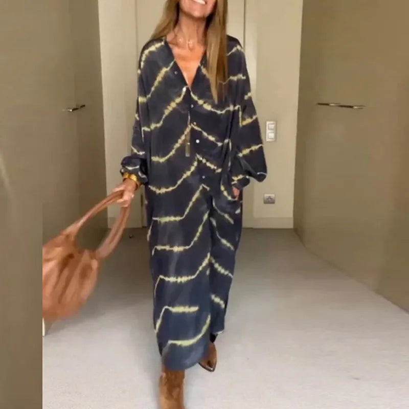 Valenzora | Boho striped long sleeve dress
