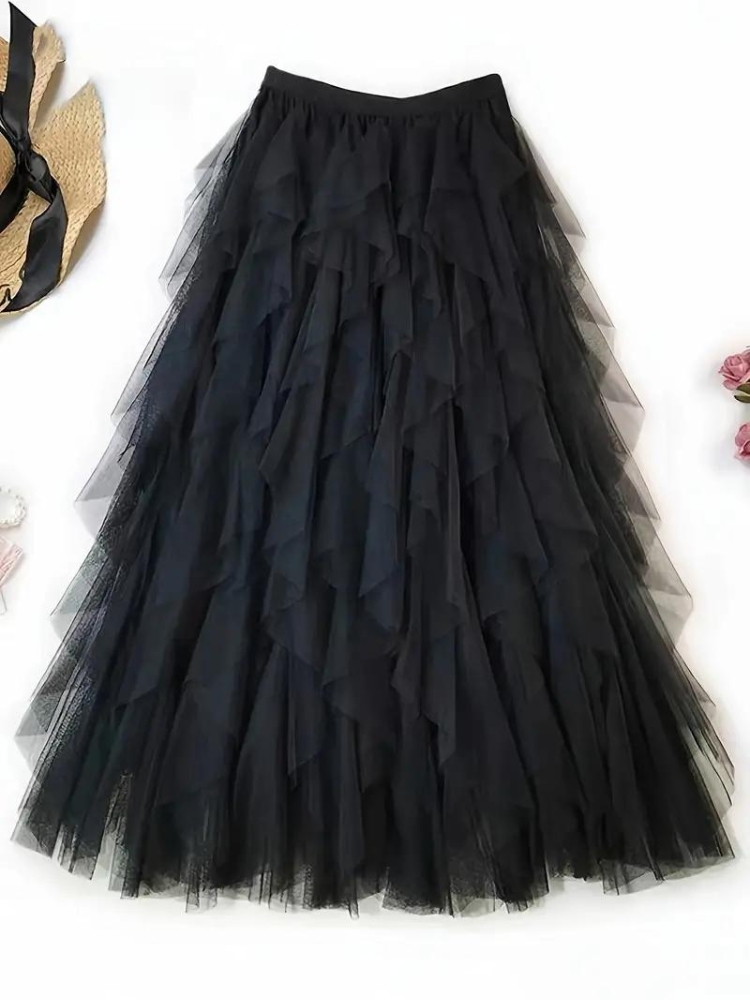 Valenzora | Ruffled skirt Long stylish tulle skirt