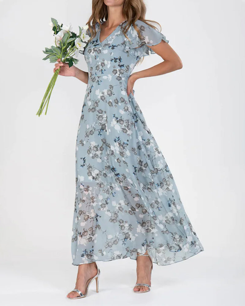 Valenzora | Geblümtes Chiffonkleid für Damen