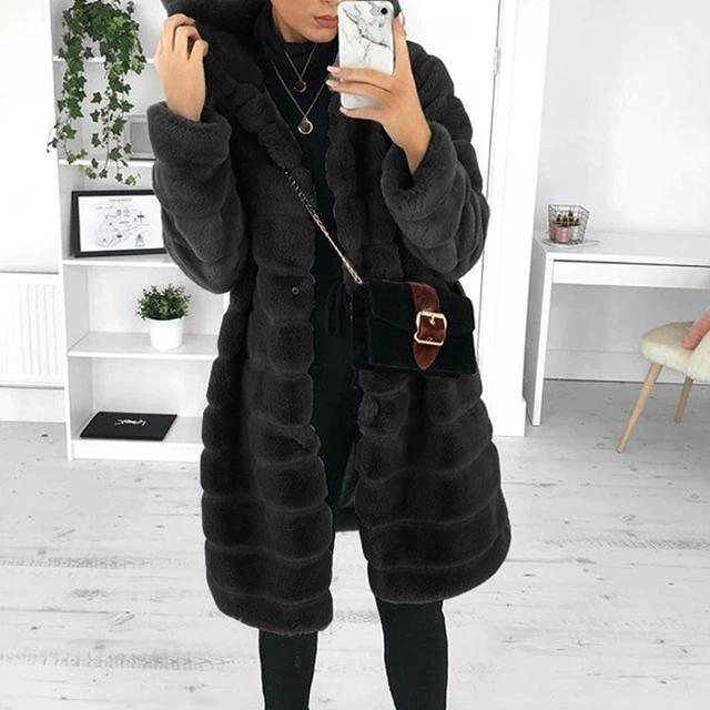 Valenzora - Elegant women's coat with reinforced hood and long sleeves