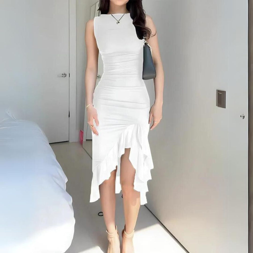 Valenzora - Elegant bodycon dress with ruffles