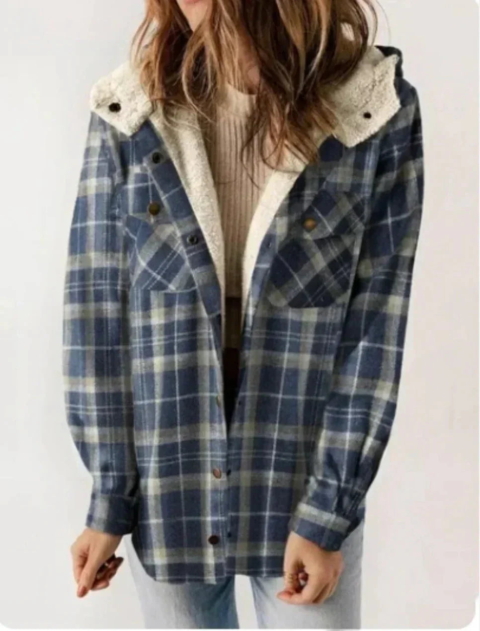 Valenzora | Karierte Kapuzenjacke mit Fleecefutter, Damenjacke