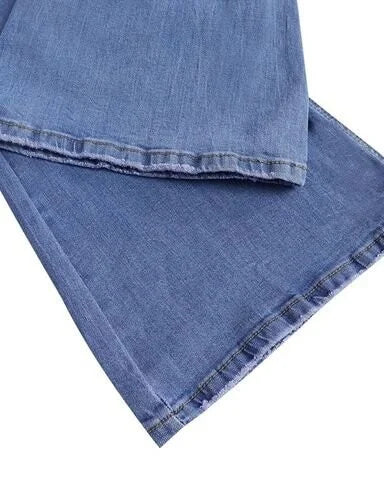 Valenzora | Gewaschene Jeans, geknöpfte Damenjeans, High-Waist-Jeans