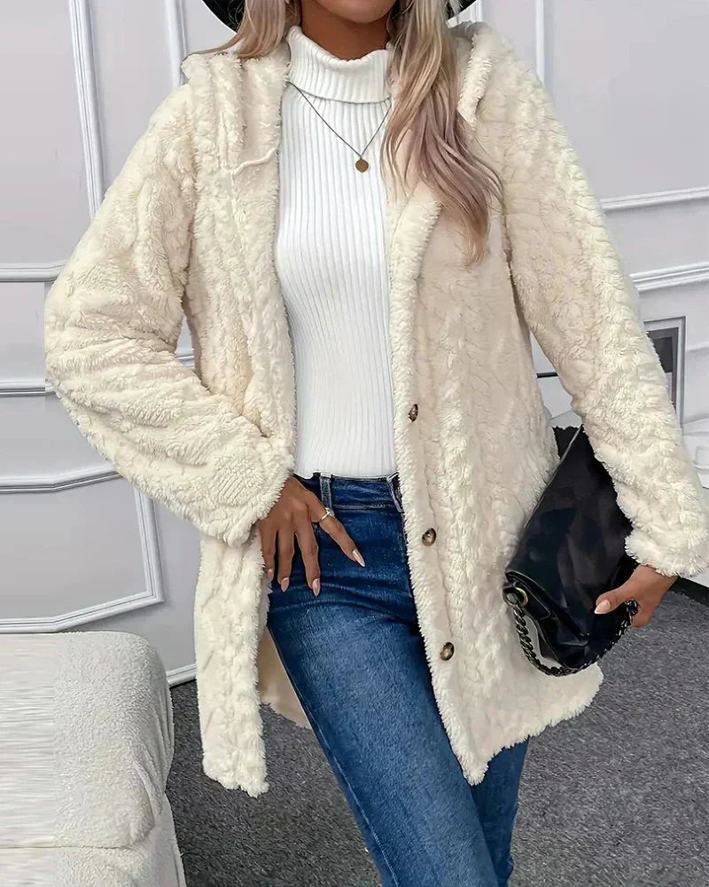 Valenzora | Hooded Mid-Length Cardigan Women's Cardigan
