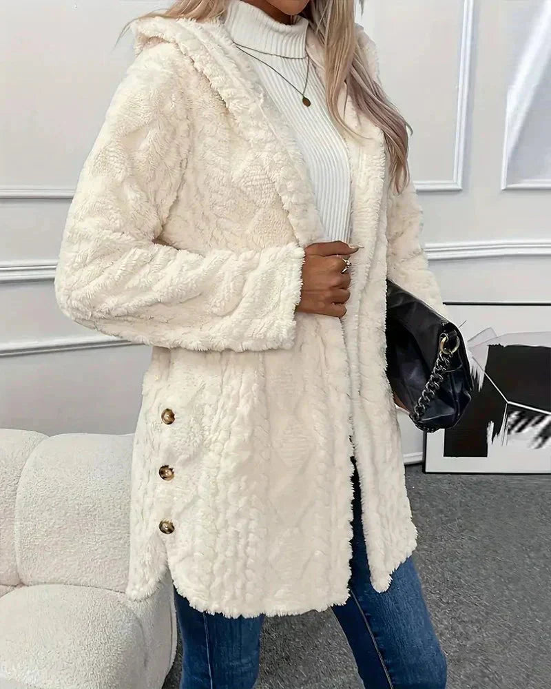 Valenzora | Hooded Mid-Length Cardigan Women's Cardigan