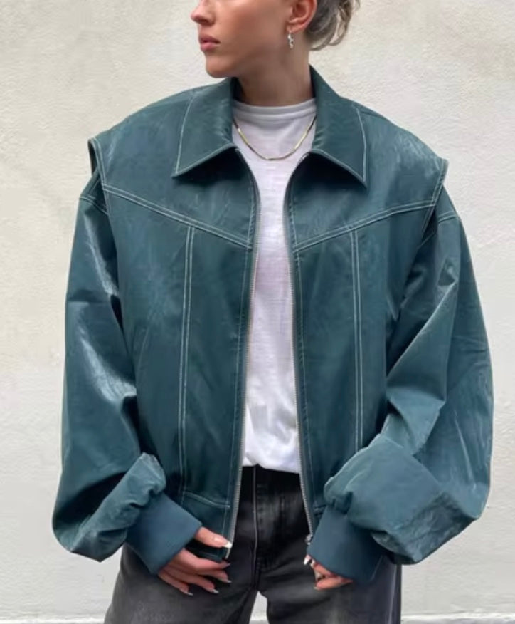 Valenzora | Bomberjacke aus Leder im Vintage-Stil