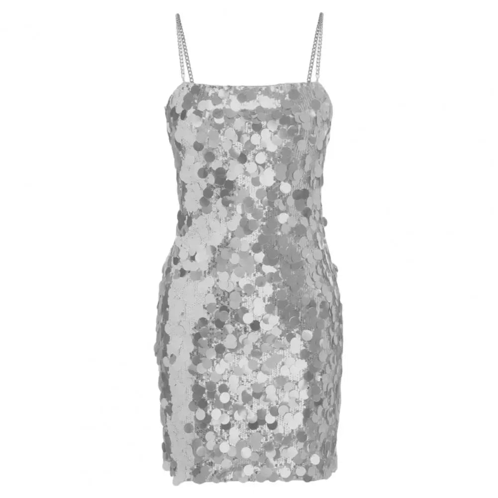 Valenzora | Metallic sequin mini dress