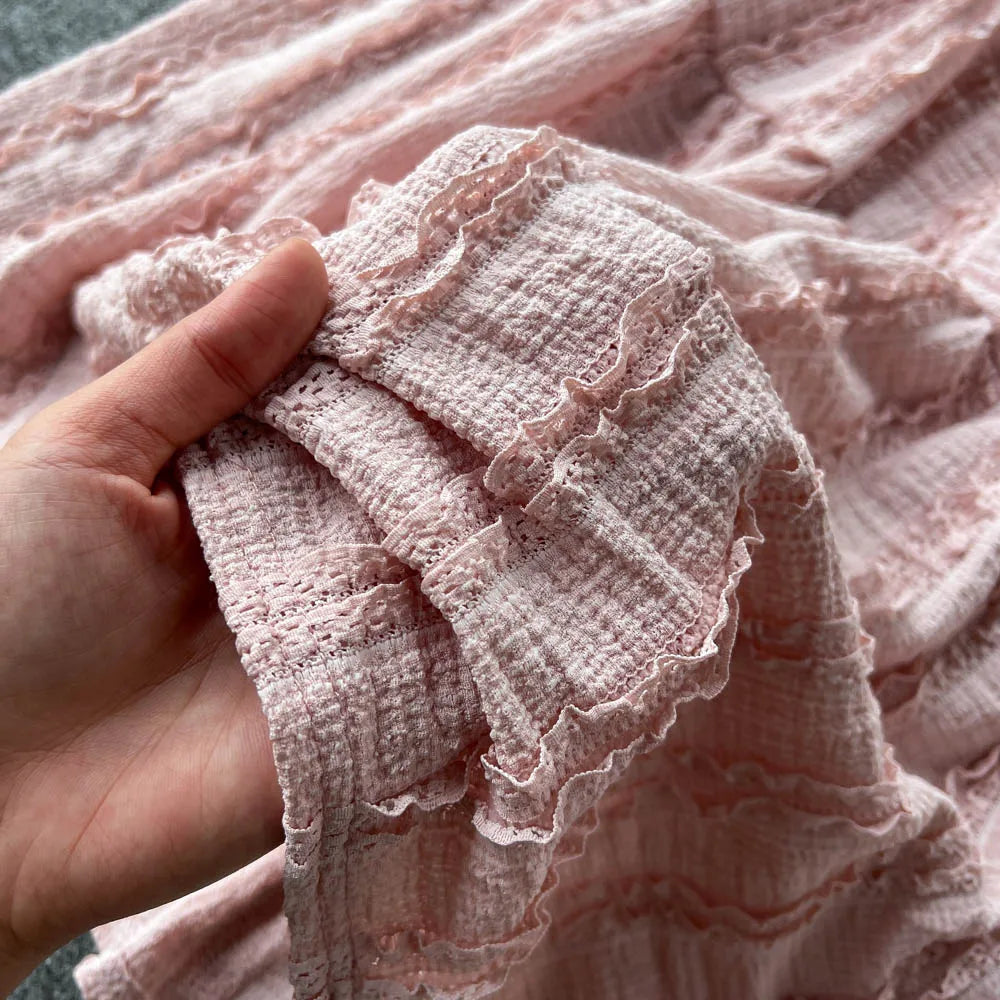 Valenzora | Elegantes Zweiteiler-Set mit Spitzentop und Stufenrock