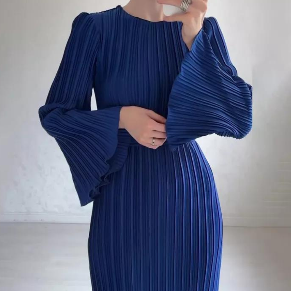 Valenzora | Elegantes plissiertes Maxikleid für Damen