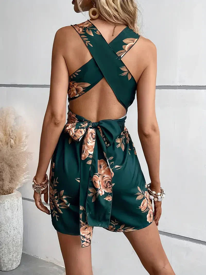 Valenzora | Playsuit, V-neck, backless, party jumpsuit, summer jumpsuit